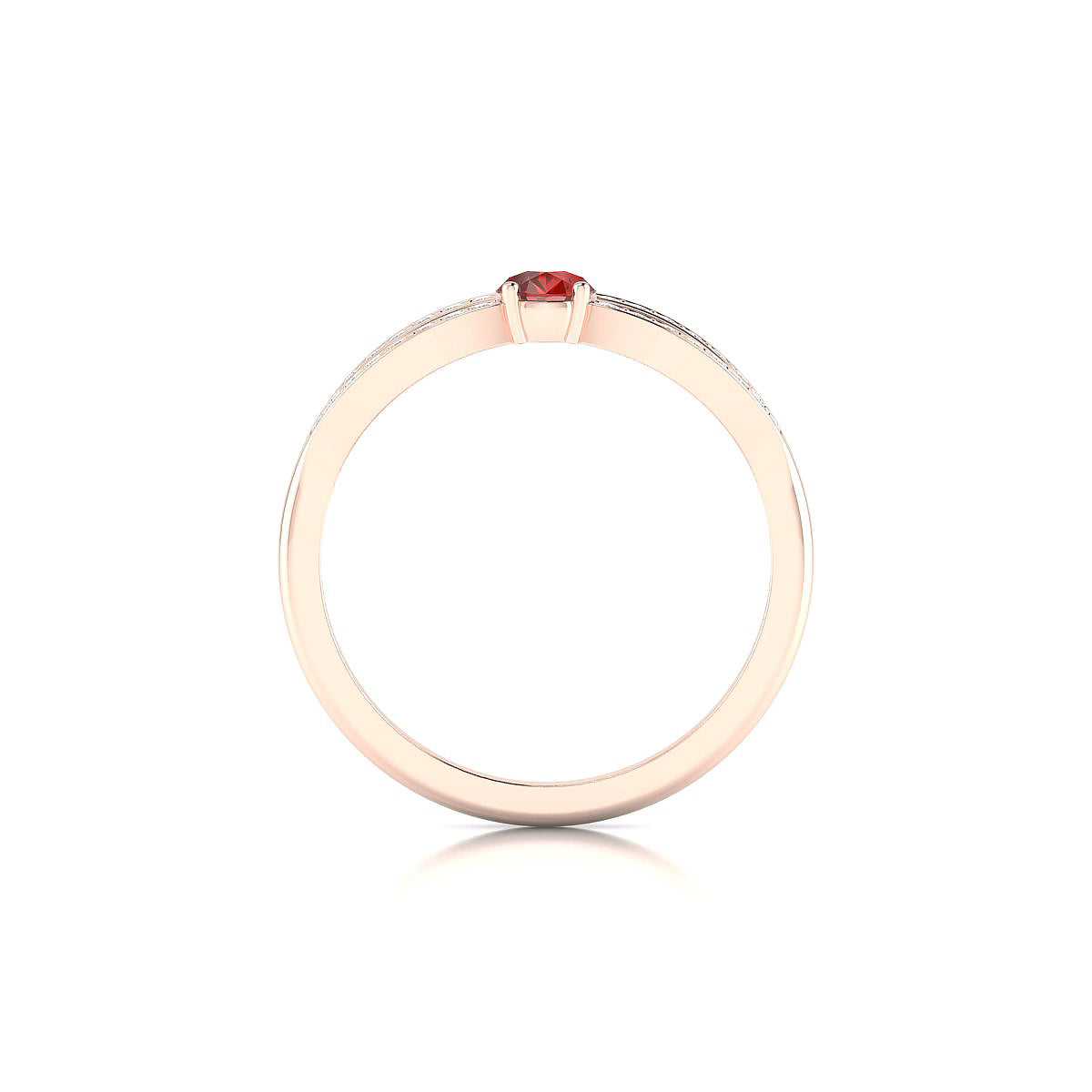 Prestige | 18k Rose Gold 6 x 4 mm Pear Garnet Ring