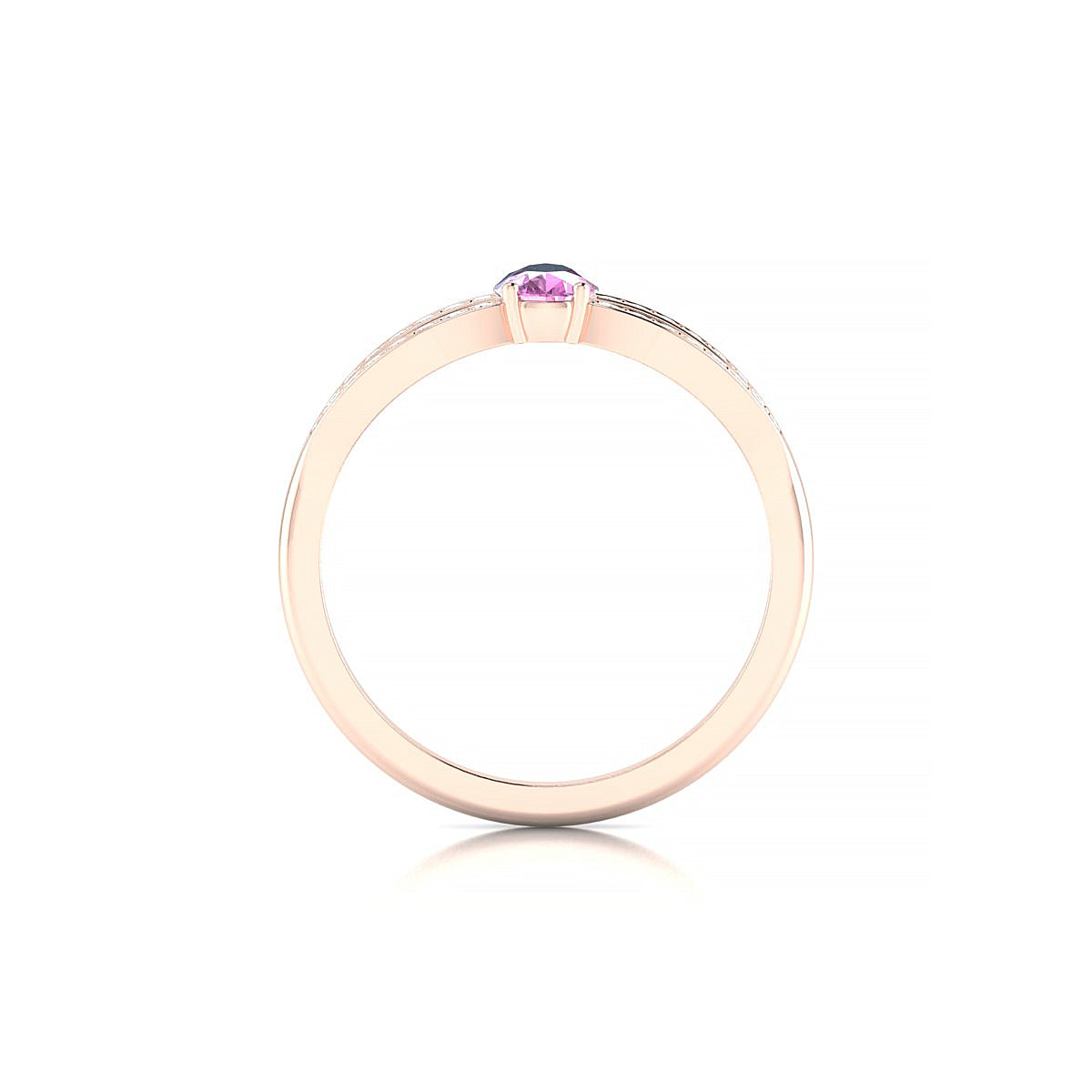 Prestige | 18k Rose Gold 6 x 4 mm Pear Pink Sapphire Ring