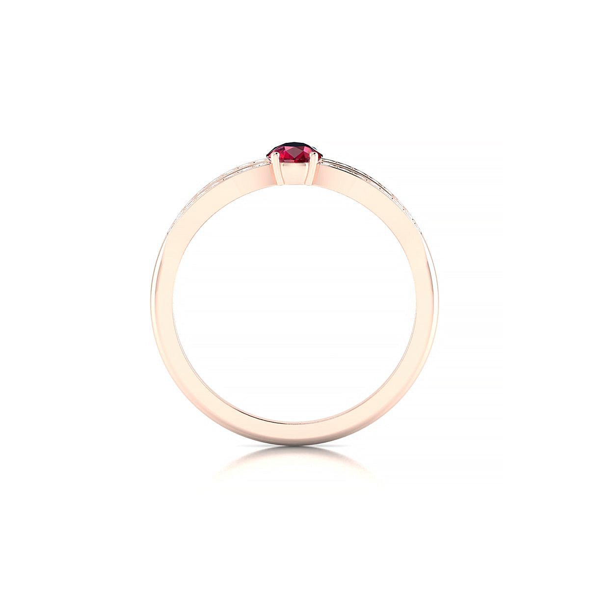 Prestige | 18k Rose Gold 6 x 4 mm Pear Ruby Ring
