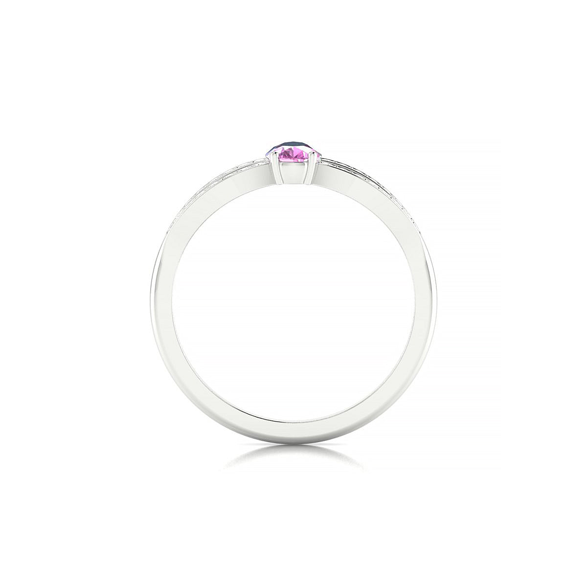 Prestige | 18k White Gold 6 x 4 mm Pear Pink Sapphire Ring
