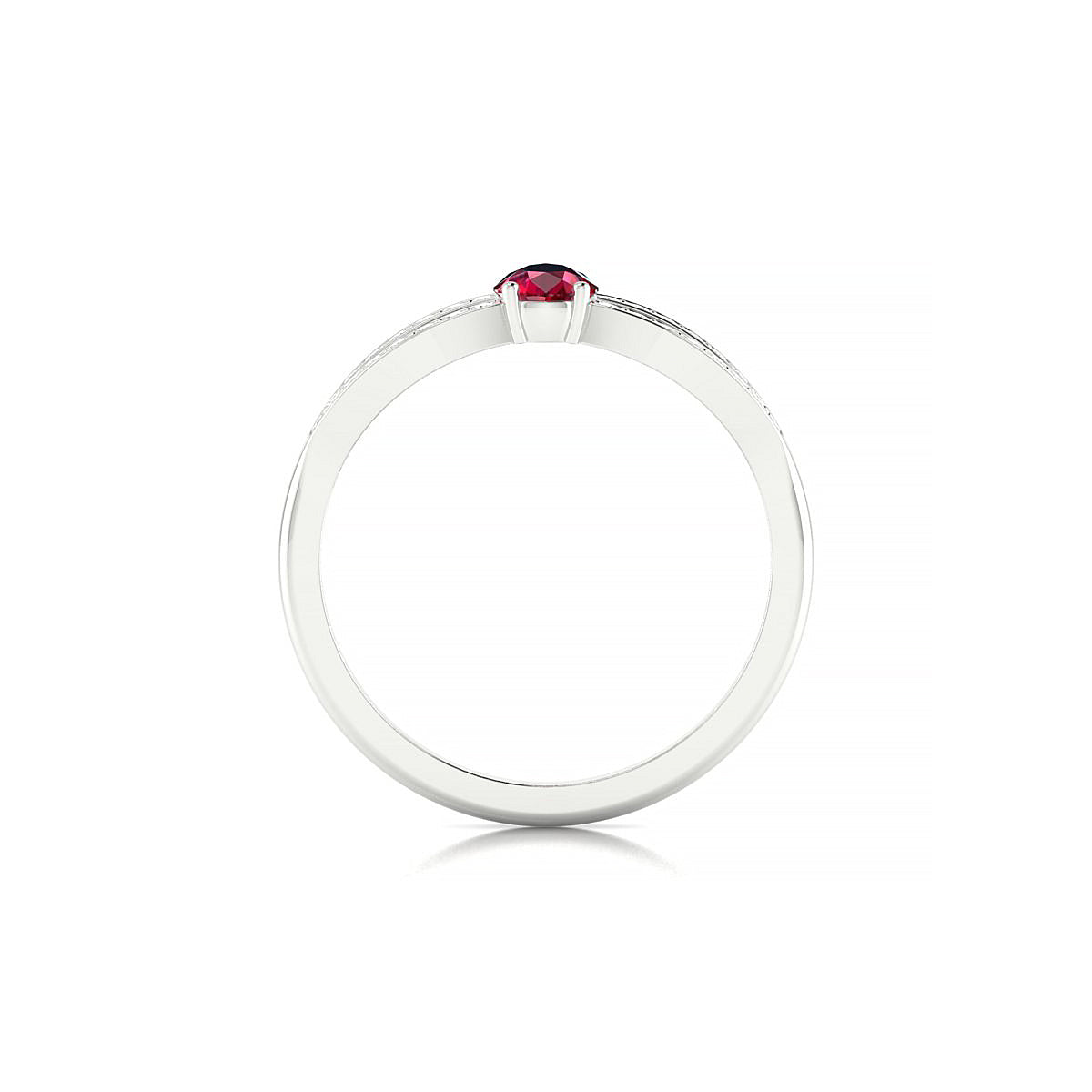 Prestige | 18k White Gold 6 x 4 mm Pear Ruby Ring