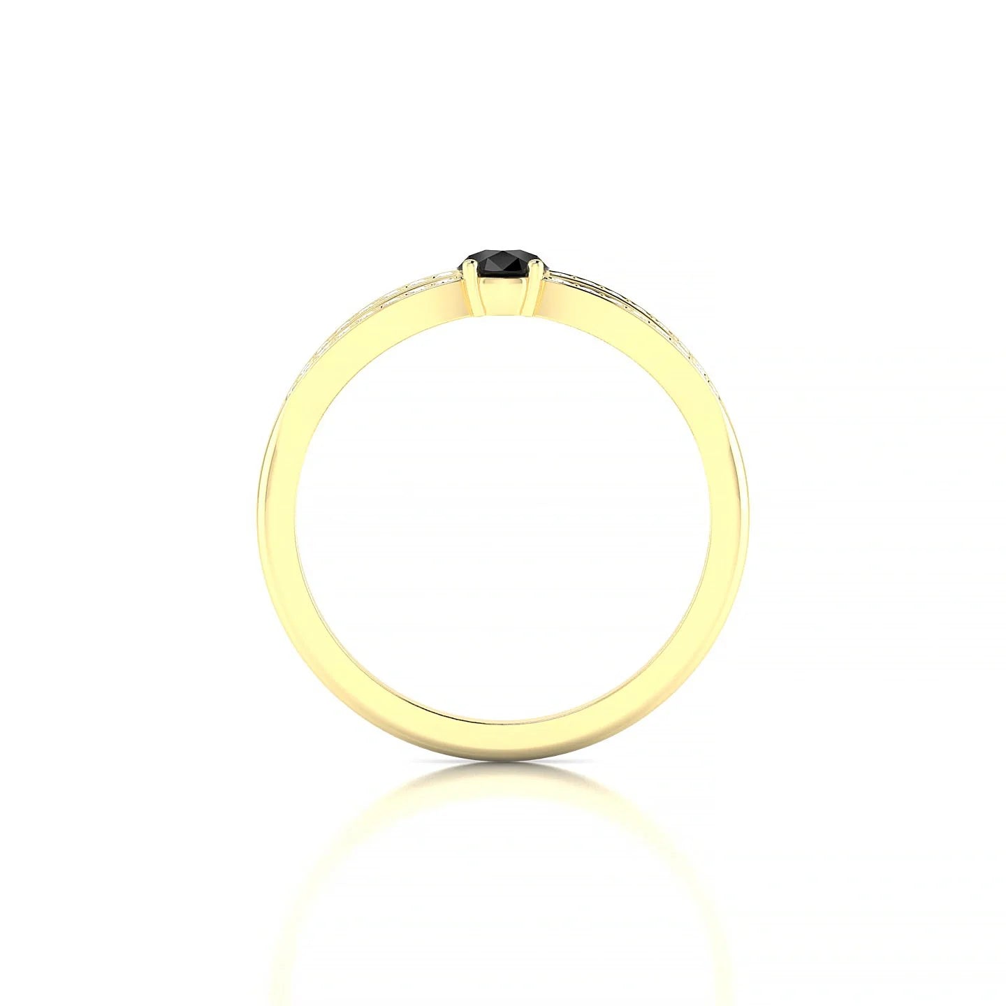 Prestige | 18k Yellow Gold 6 x 4 mm Pear Black Diamond Ring