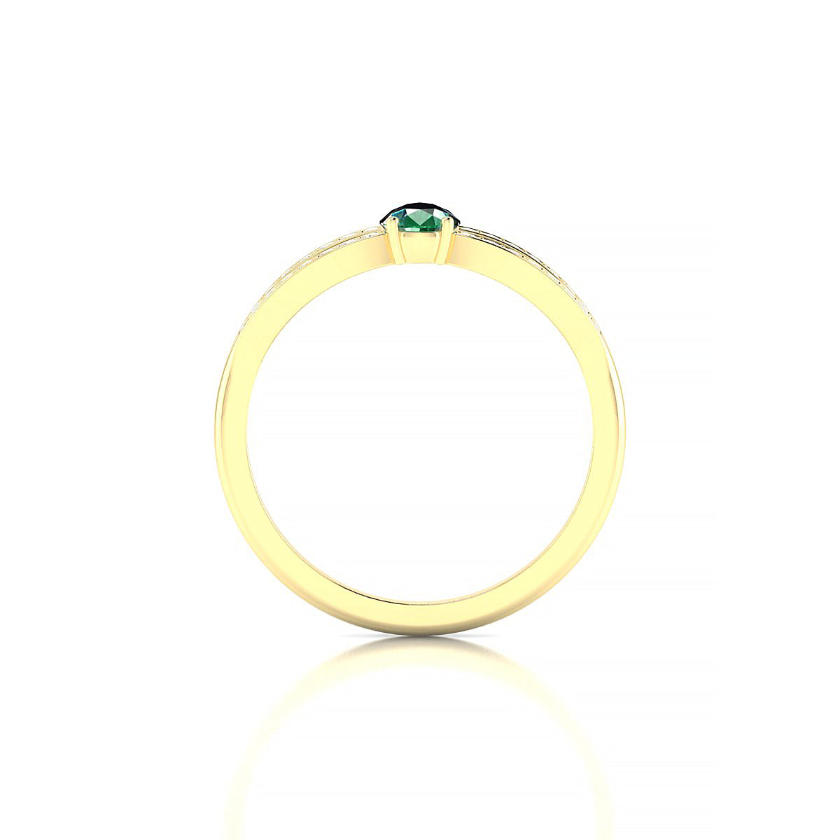 Prestige | 18k Yellow Gold 6 x 4 mm Pear Emerald Ring
