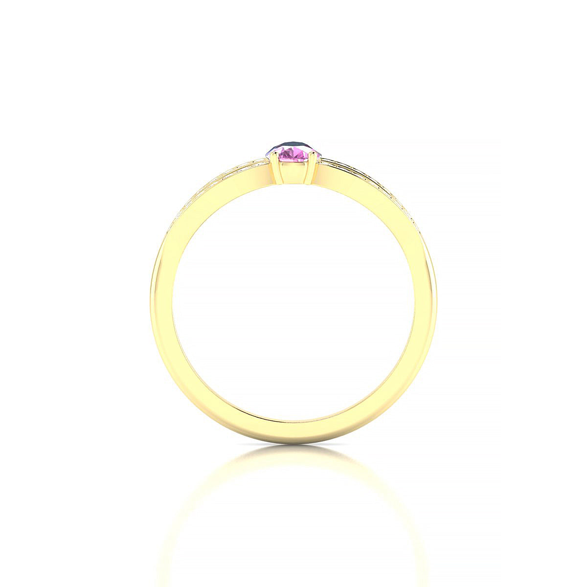 Prestige | 18k Yellow Gold 6 x 4 mm Pear Pink Sapphire Ring