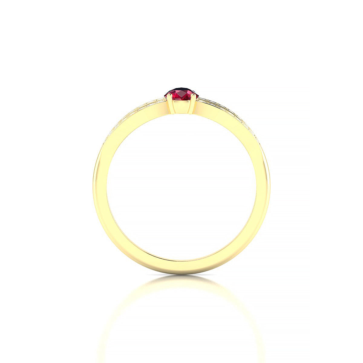 Prestige | 18k Yellow Gold 6 x 4 mm Pear Ruby Ring