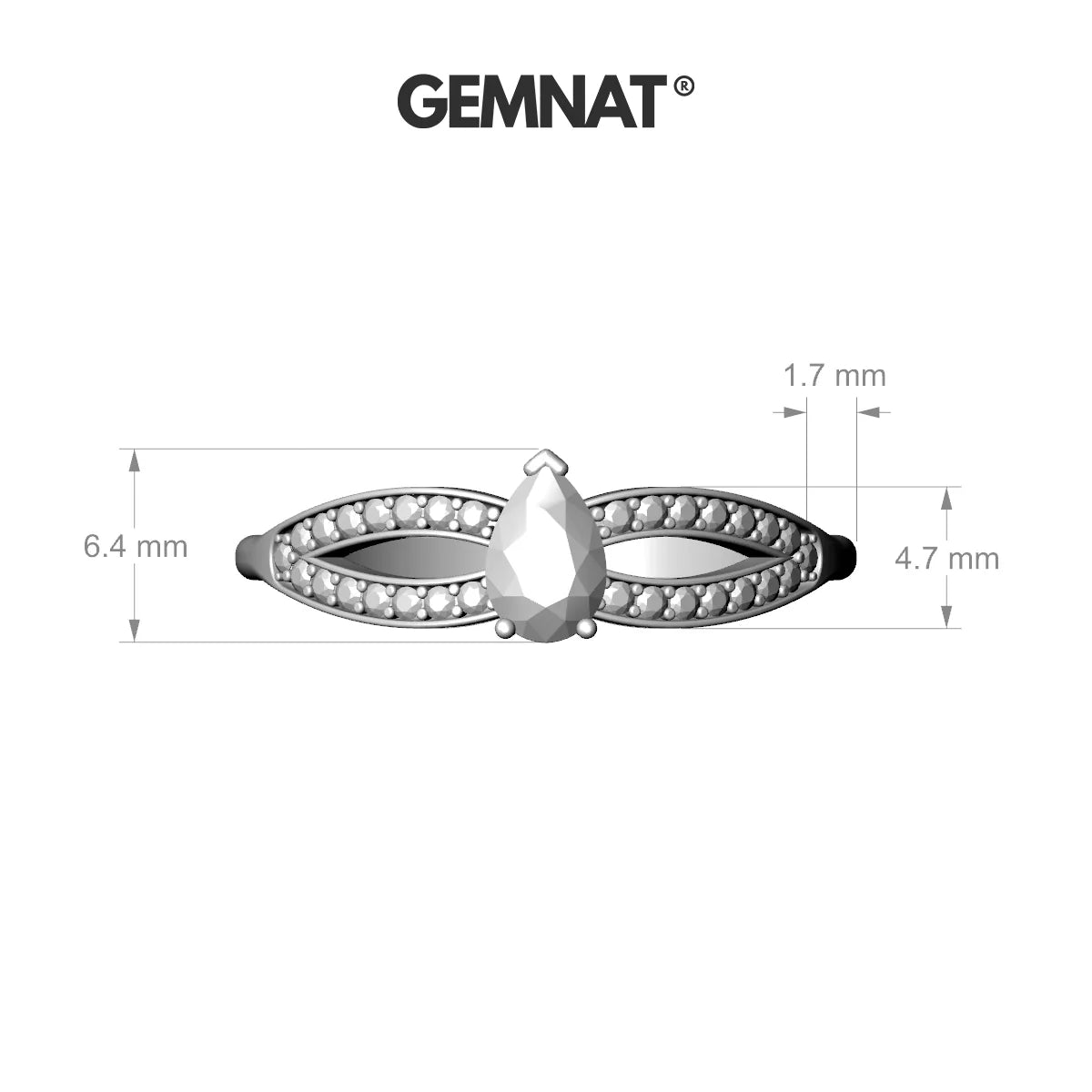 Prestige | 18k Rose Gold 6 x 4 mm Pear Black Diamond Ring