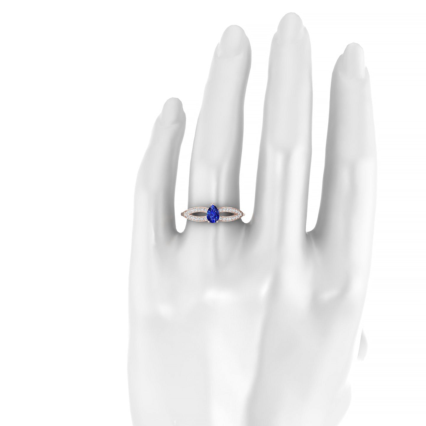 Prestige | 18k Rose Gold 6 x 4 mm Pear Sapphire Ring
