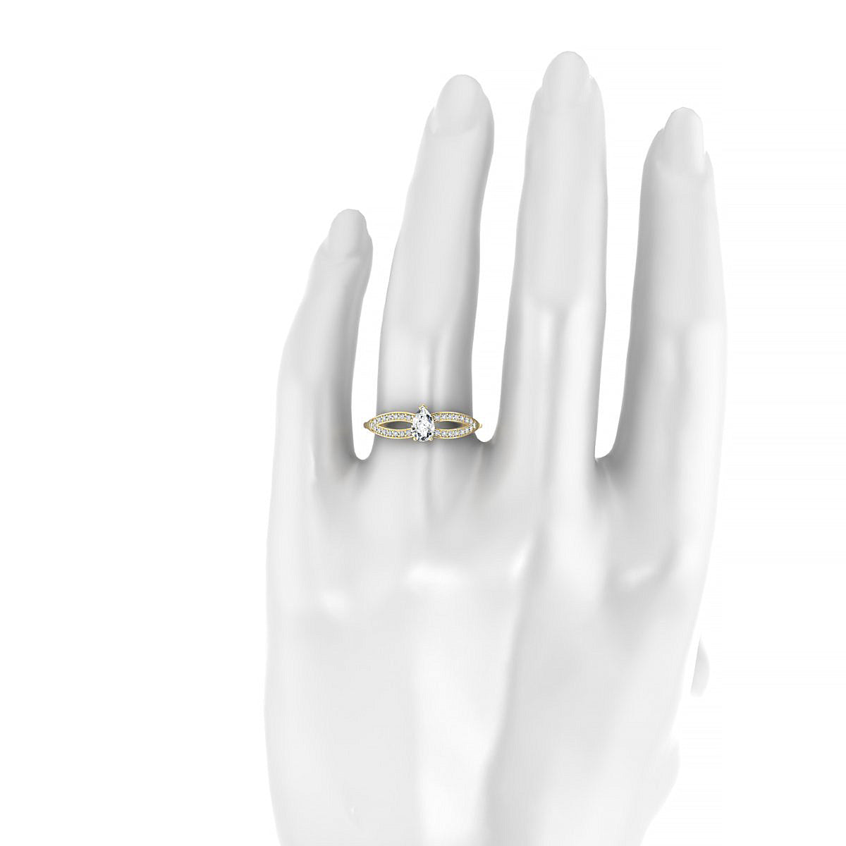 Prestige | 18k Yellow Gold 6 x 4 mm Pear Diamond Ring