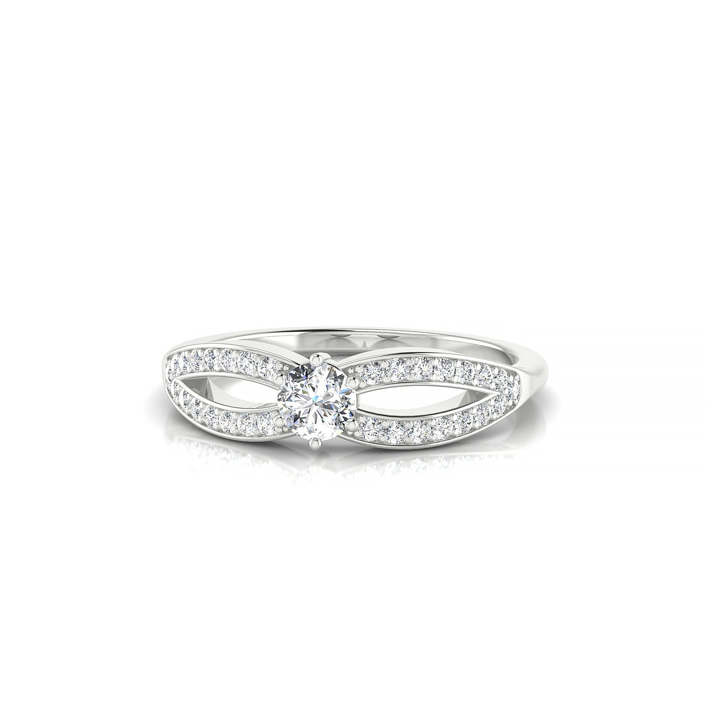 Prestige | 18k White Gold 3.7 mm Round Diamond Ring