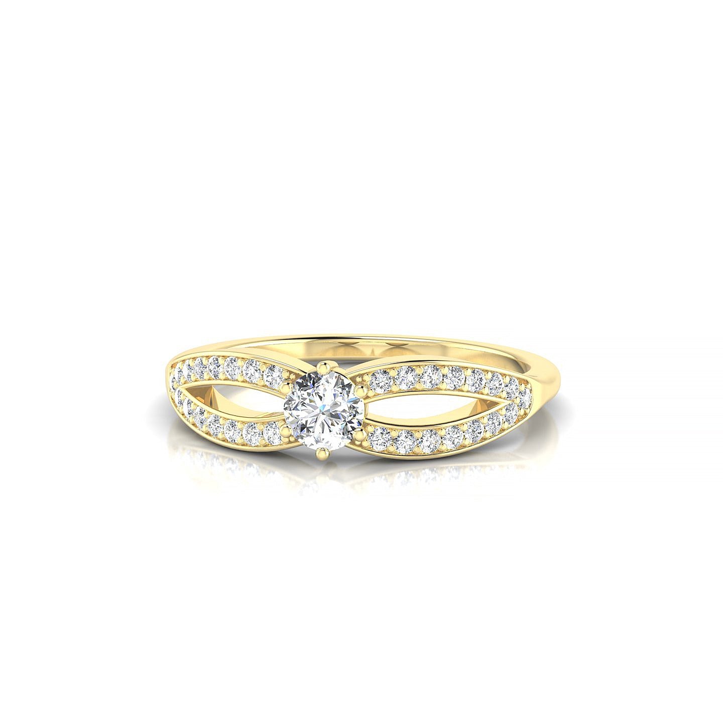 Prestige | 18k Yellow Gold 3.7 mm Round Diamond Ring