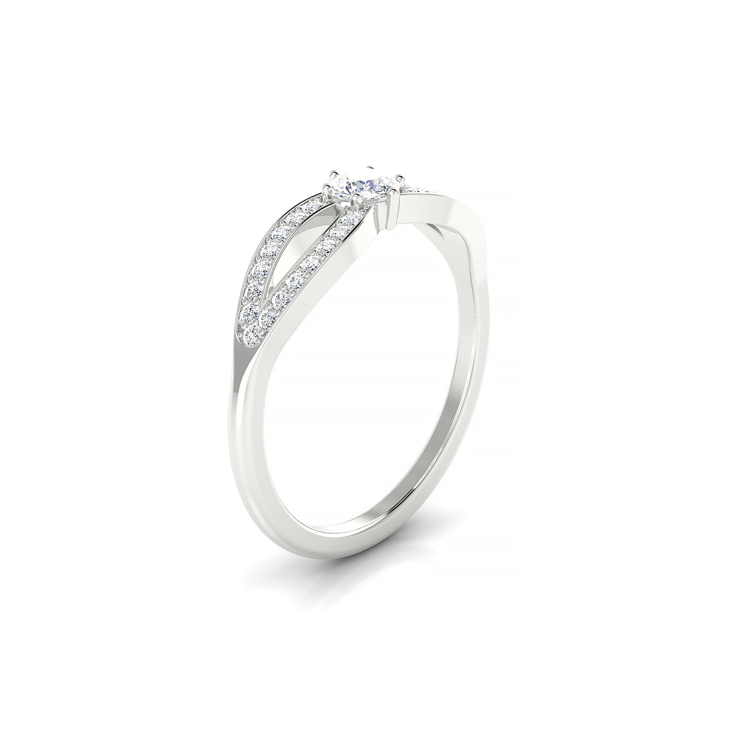 Prestige | 18k White Gold 3.7 mm Round Diamond Ring
