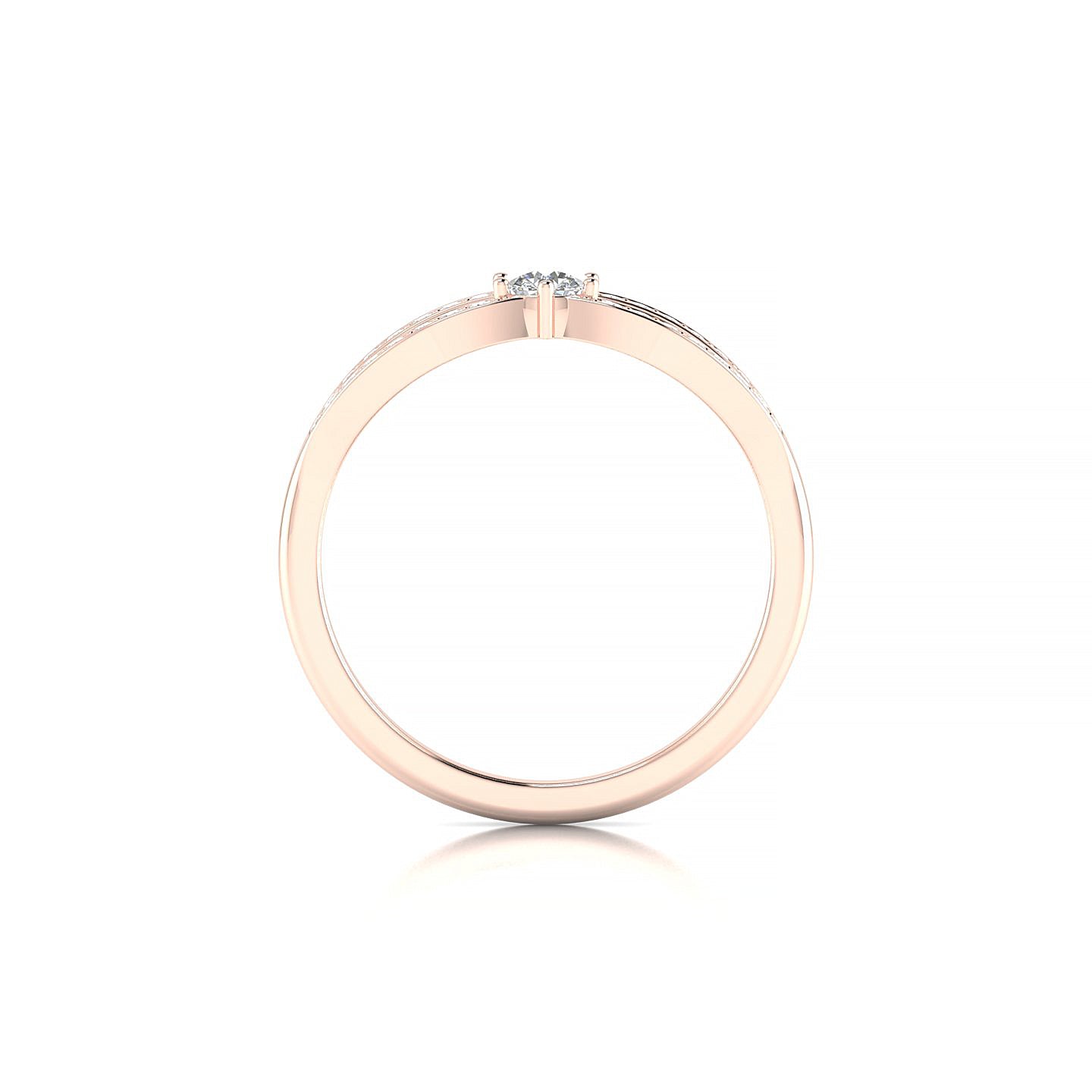 Prestige | 18k Rose Gold 3.7 mm Round Diamond Ring