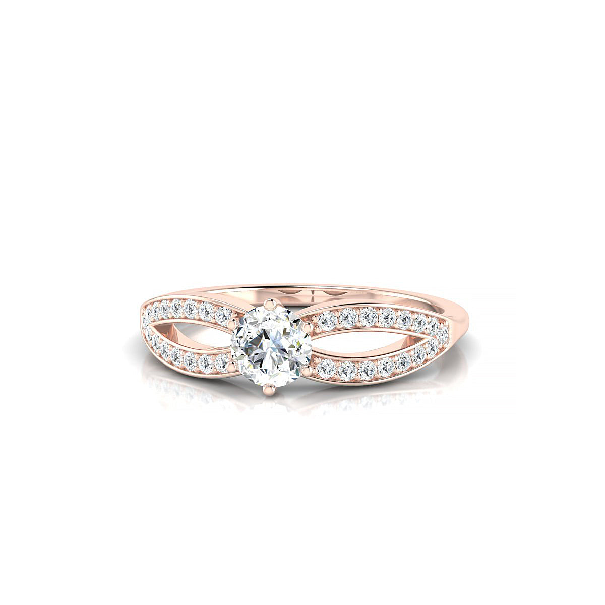 Prestige | 18k Rose Gold 4.2 mm Round Diamond Ring