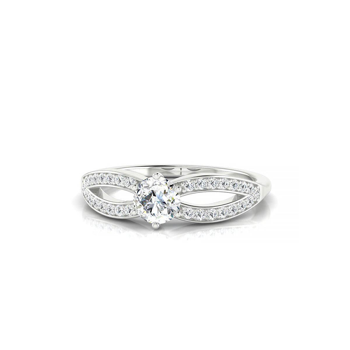 Prestige | 18k White Gold 4.2 mm Round Diamond Ring