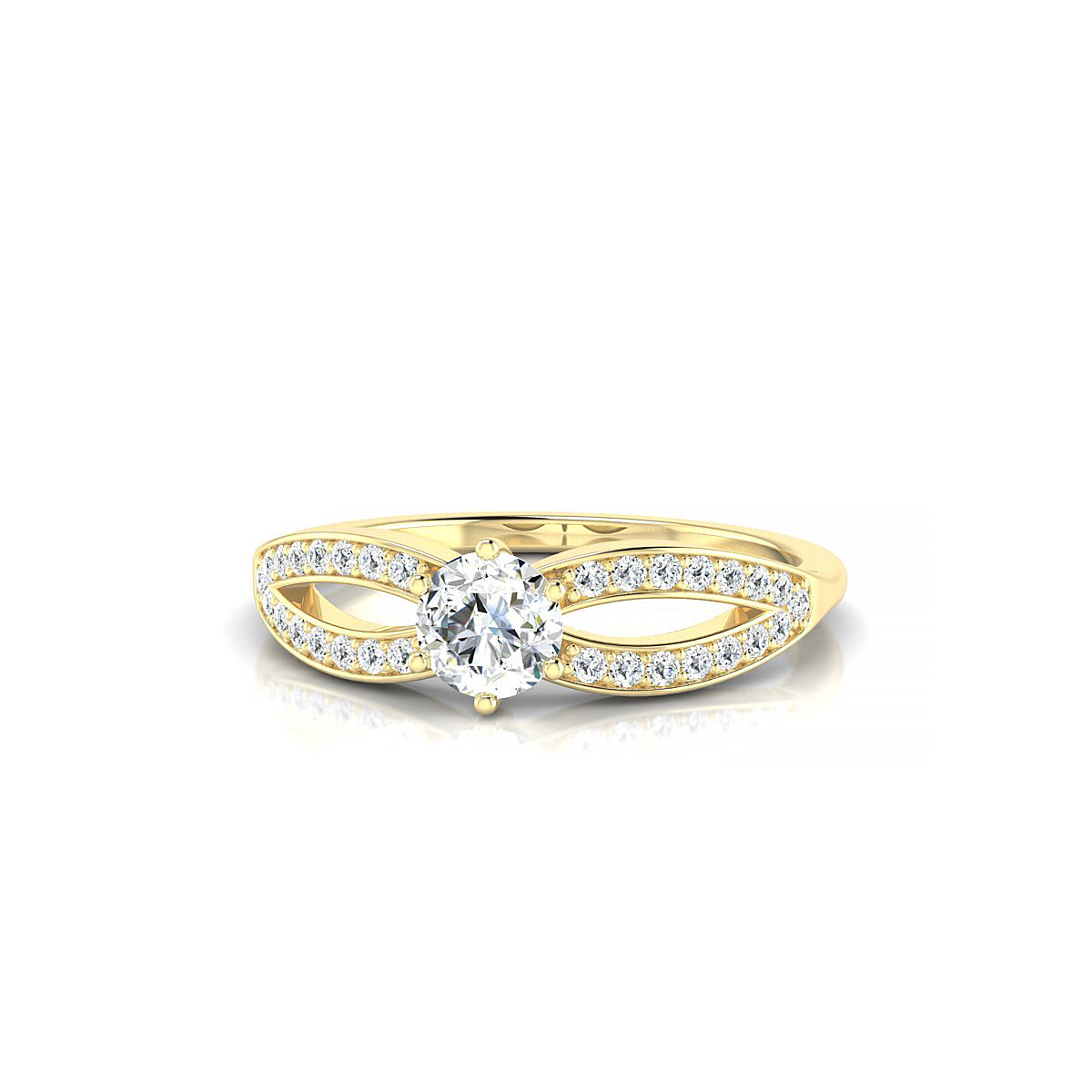 Prestige | 18k Yellow Gold 4.2 mm Round Diamond Ring