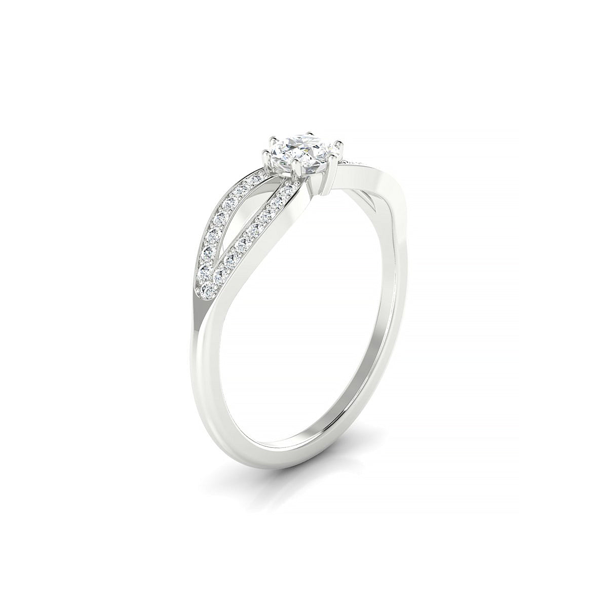 Prestige | 18k White Gold 4.2 mm Round Diamond Ring