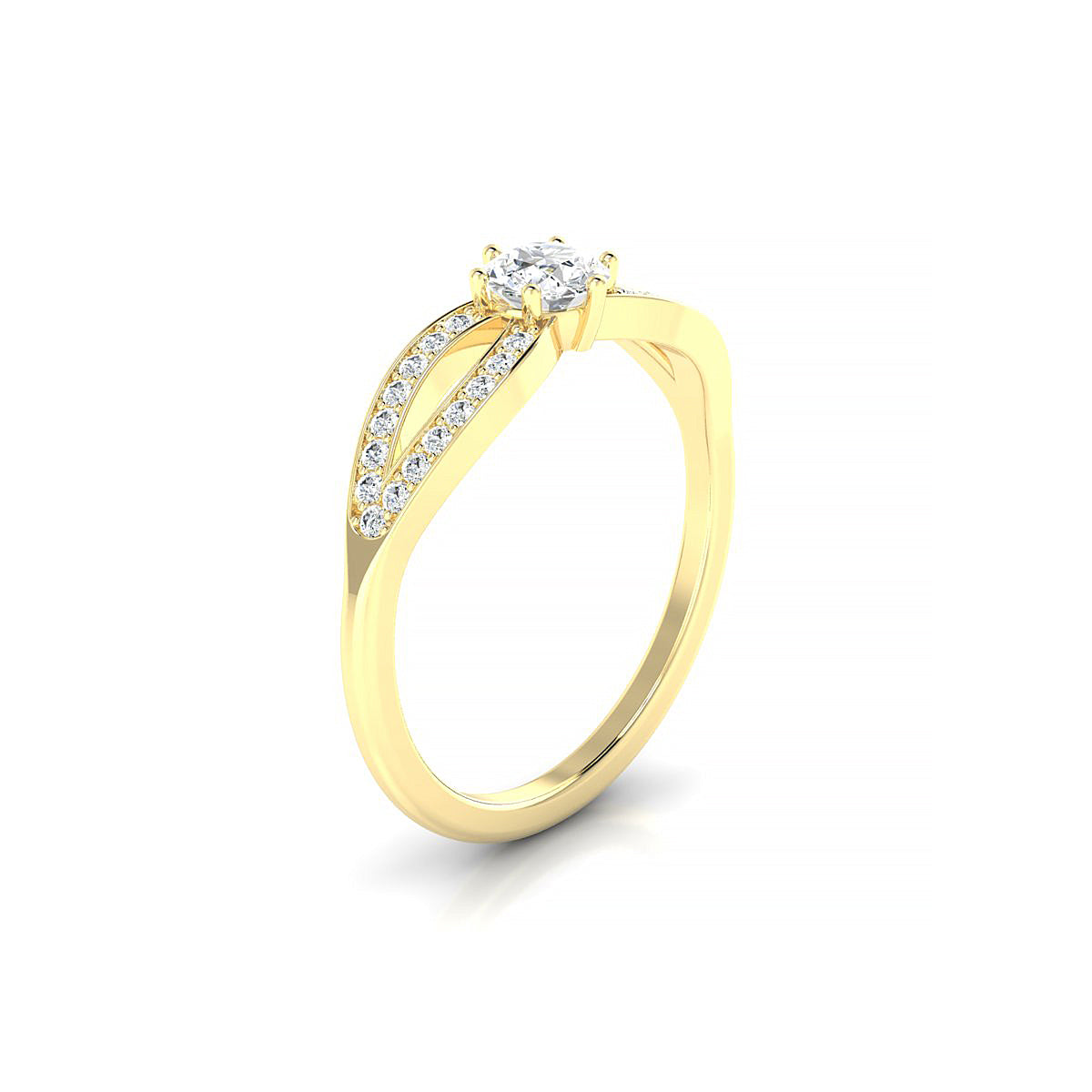Prestige | 18k Yellow Gold 4.2 mm Round Diamond Ring