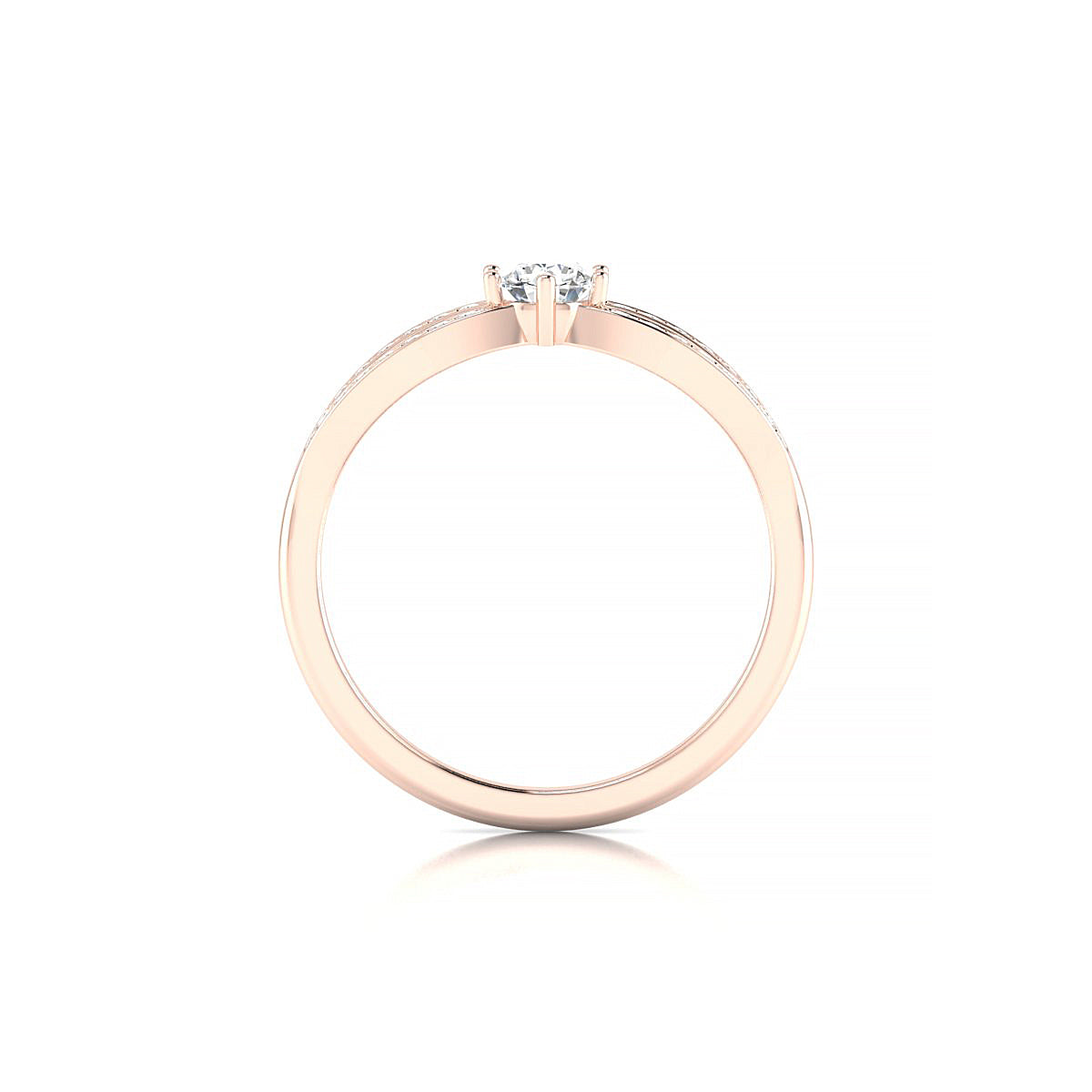 Prestige | 18k Rose Gold 4.2 mm Round Diamond Ring