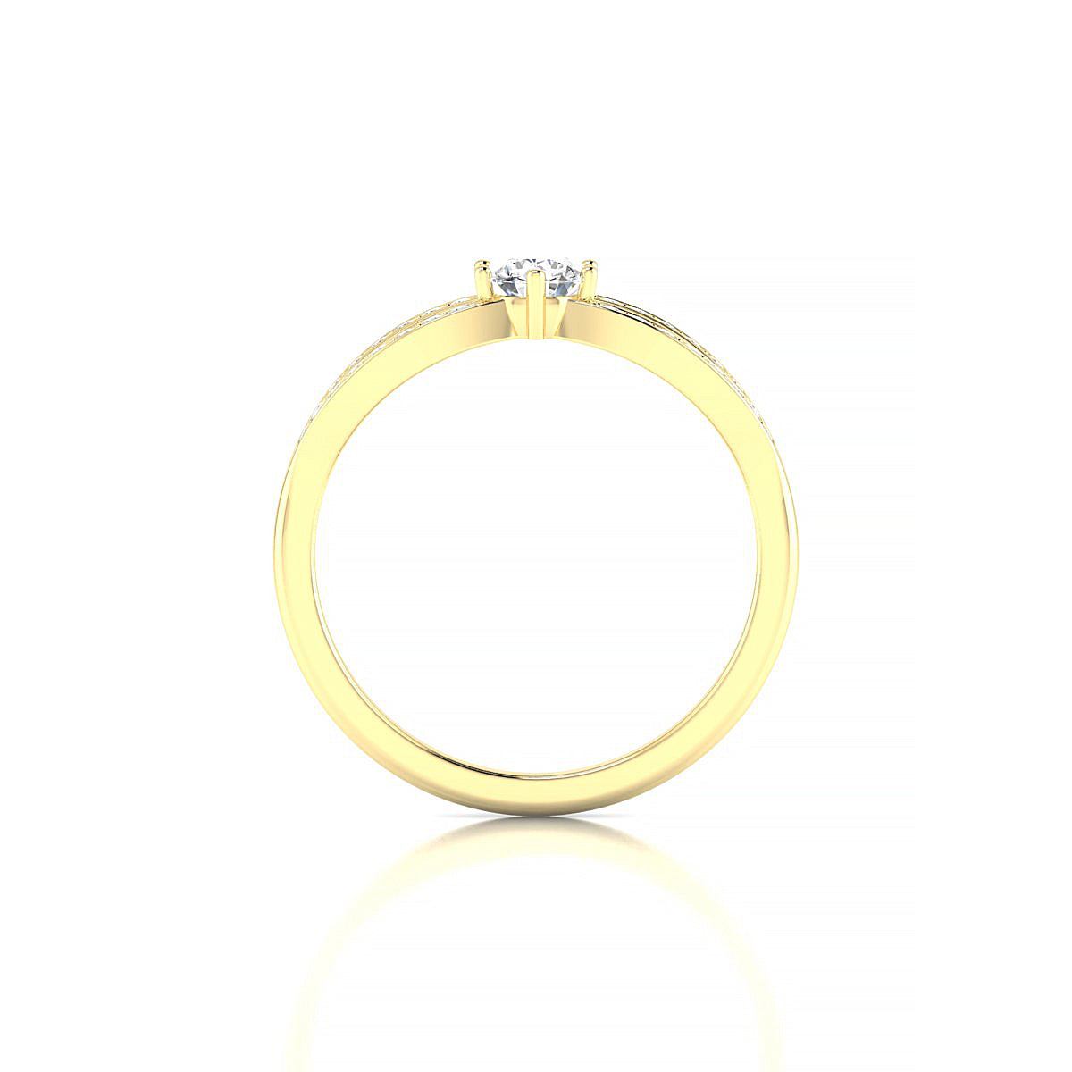 Prestige | 18k Yellow Gold 4.2 mm Round Diamond Ring