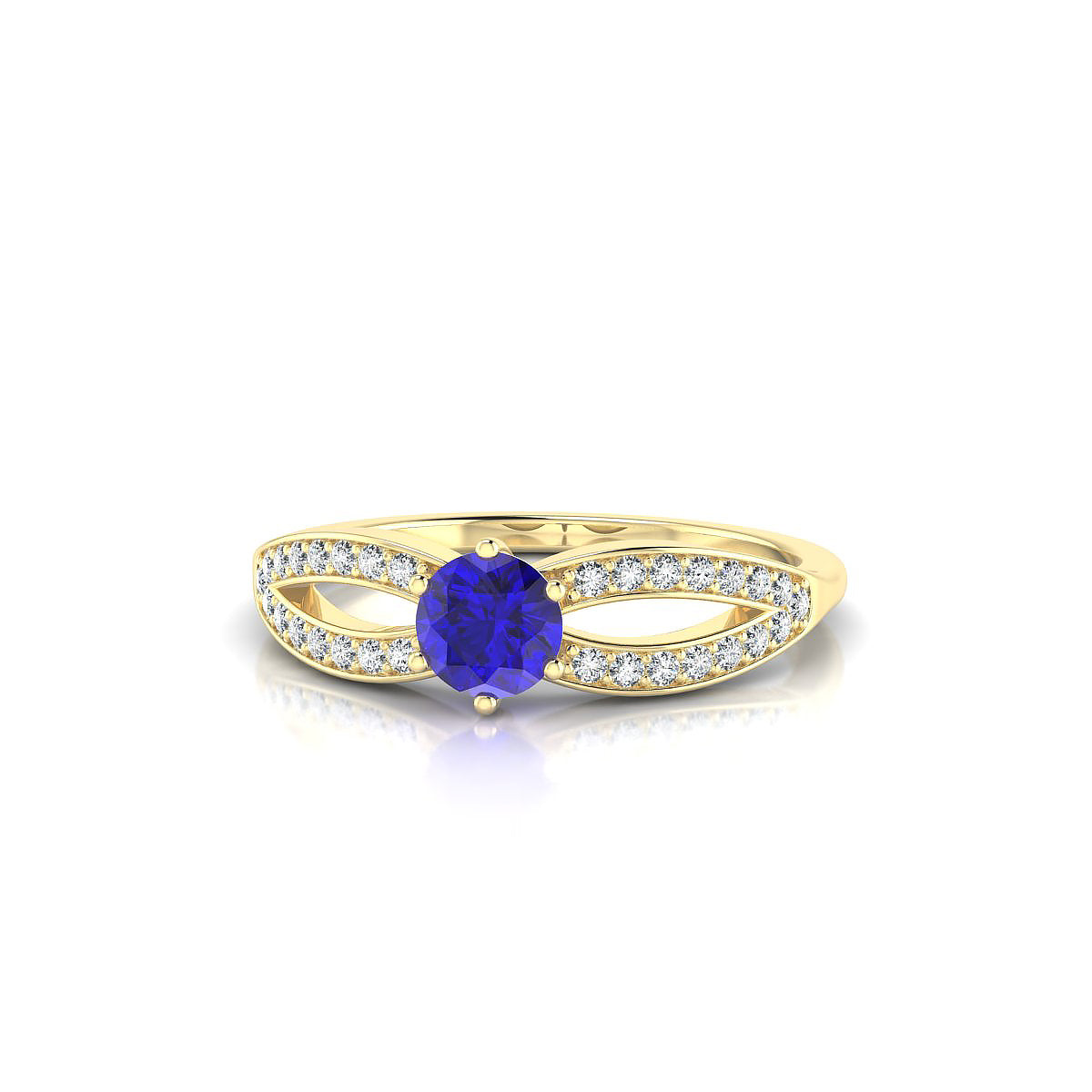 Prestige | 18k Yellow Gold 4.5 mm Round Tanzanite Ring