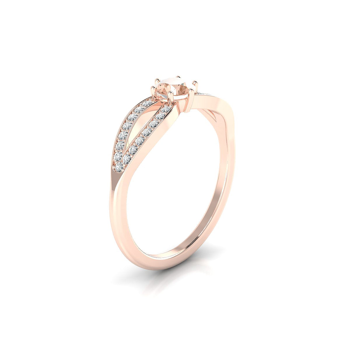 Prestige | 18k Rose Gold 4.5 mm Round Morganite Ring