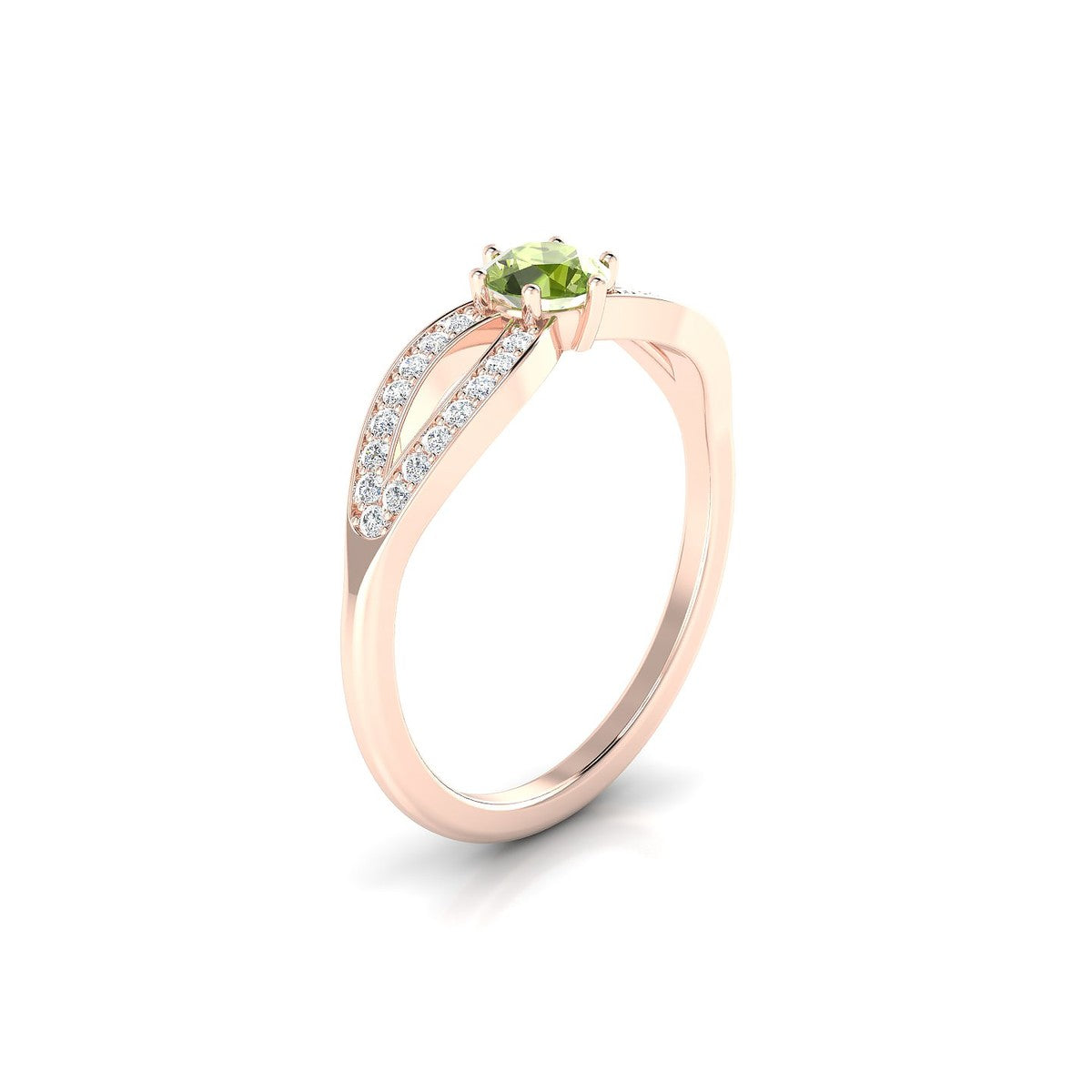 Prestige | 18k Rose Gold 4.5 mm Round Peridot Ring