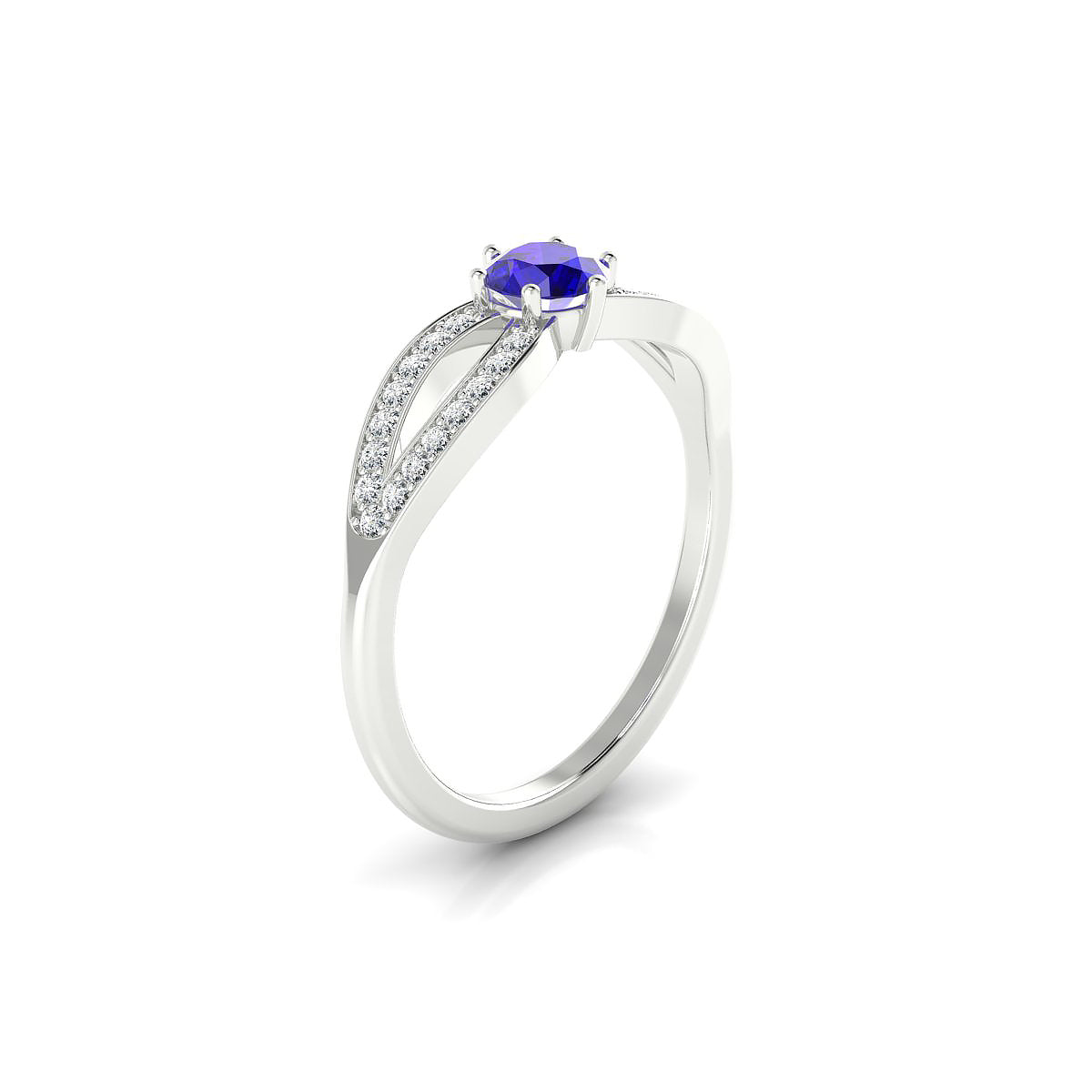 Prestige | 18k White Gold 4.5 mm Round Tanzanite Ring