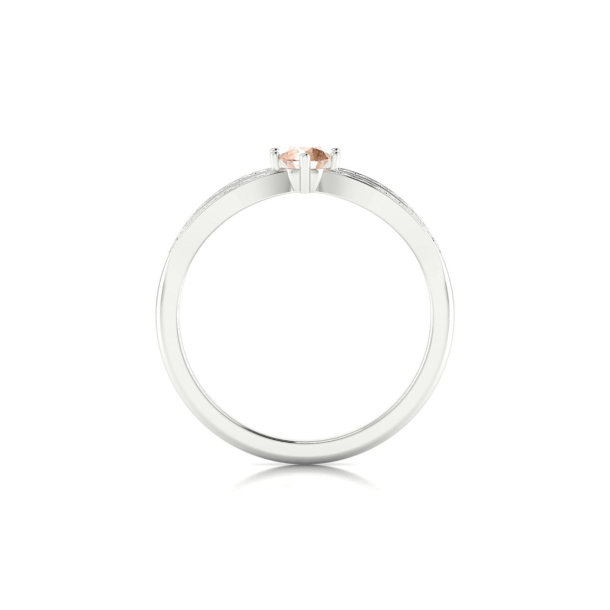 Prestige | 18k White Gold 4.5 mm Round Morganite Ring