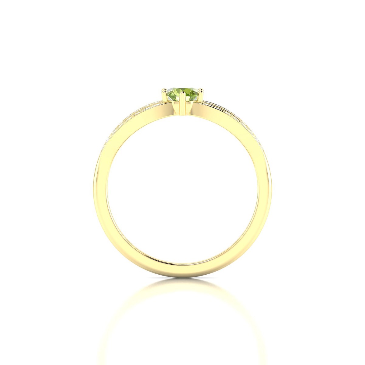 Prestige | 18k Yellow Gold 4.5 mm Round Peridot Ring