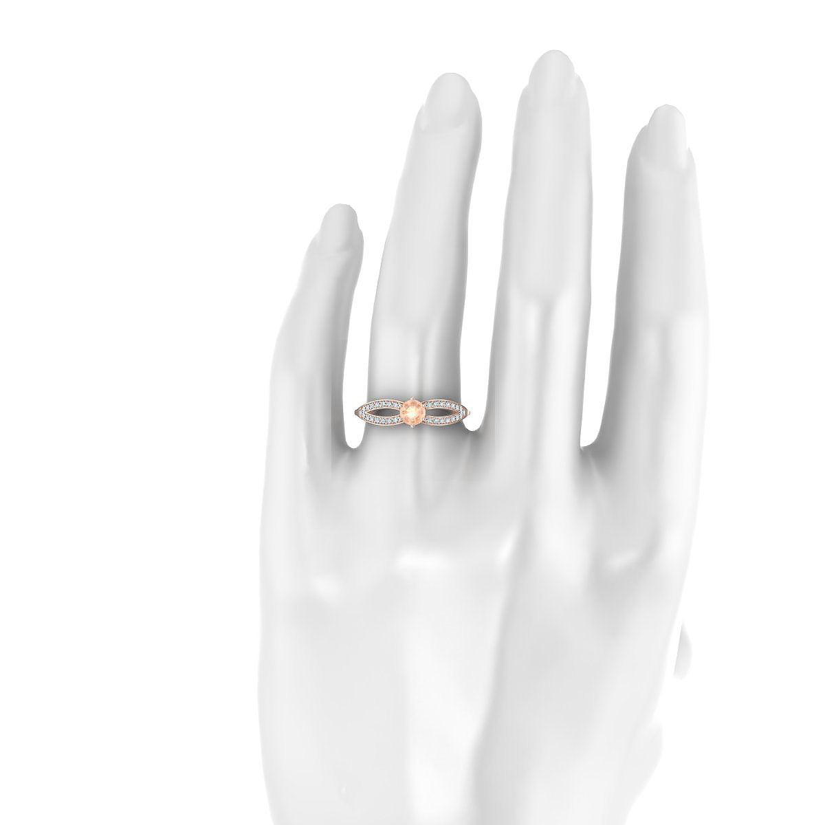 Prestige | 18k Rose Gold 4.5 mm Round Morganite Ring
