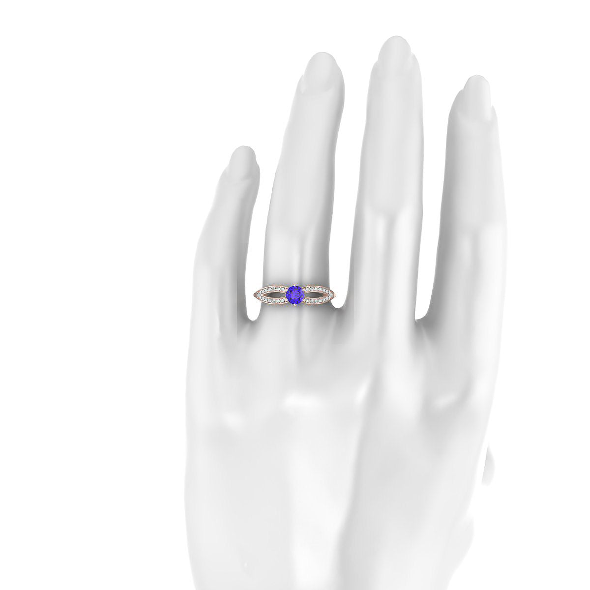 Prestige | 18k Rose Gold 4.5 mm Round Tanzanite Ring