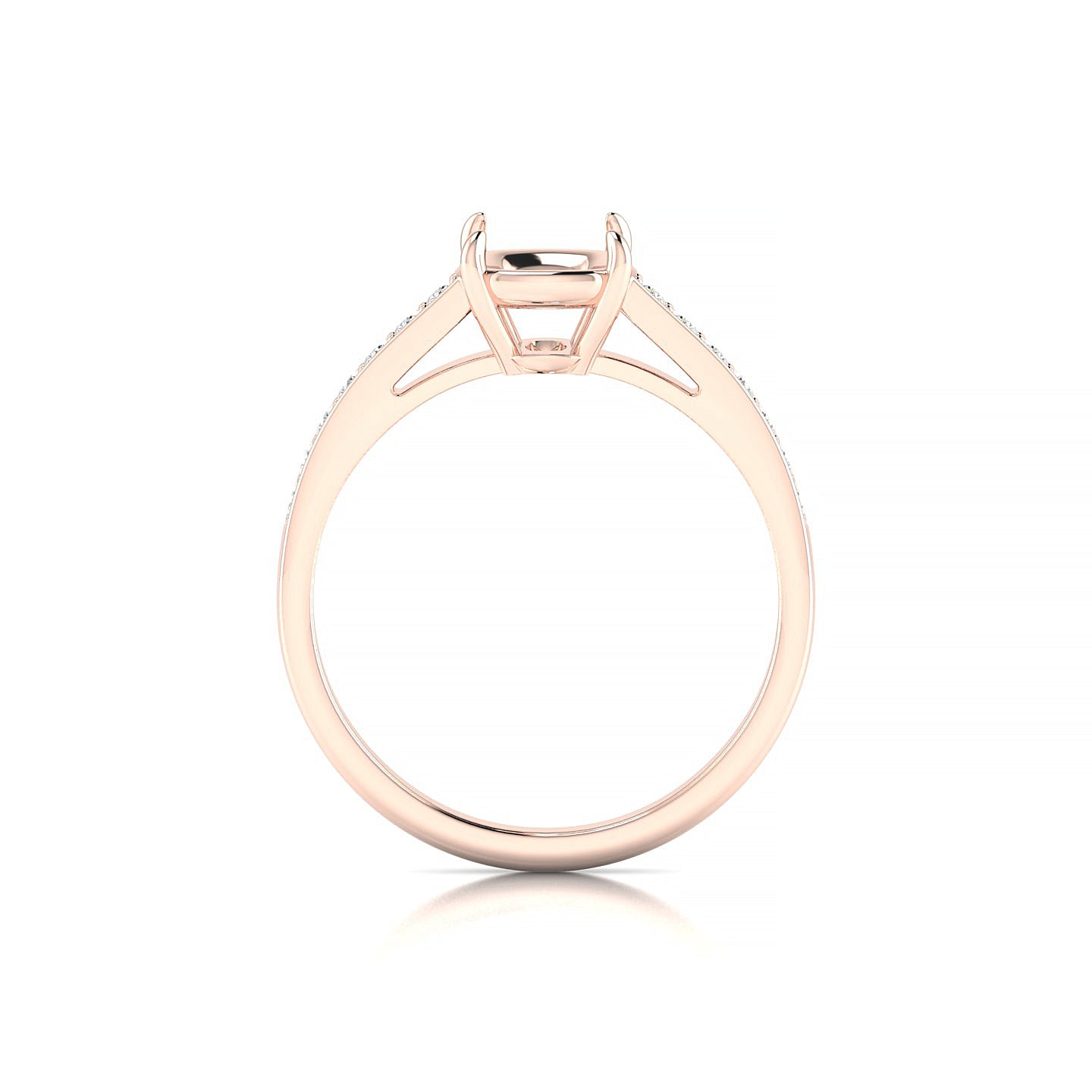 Promise Cushion 2-2.99 ct | 18k Rose Gold Side Stones Ring