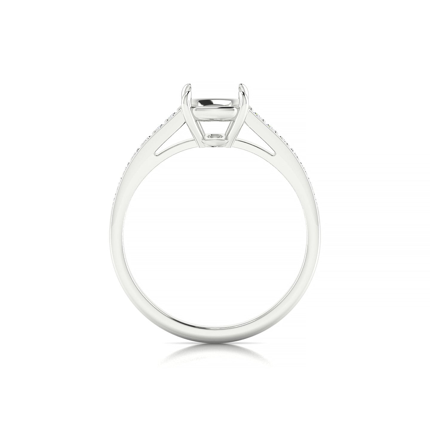 Promise Cushion 2-2.99 ct | 18k White Gold Side Stones Ring