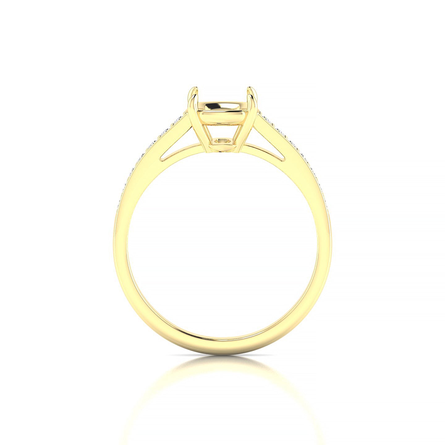 Promise Cushion 2-2.99 ct | 18k Yellow Gold Side Stones Ring