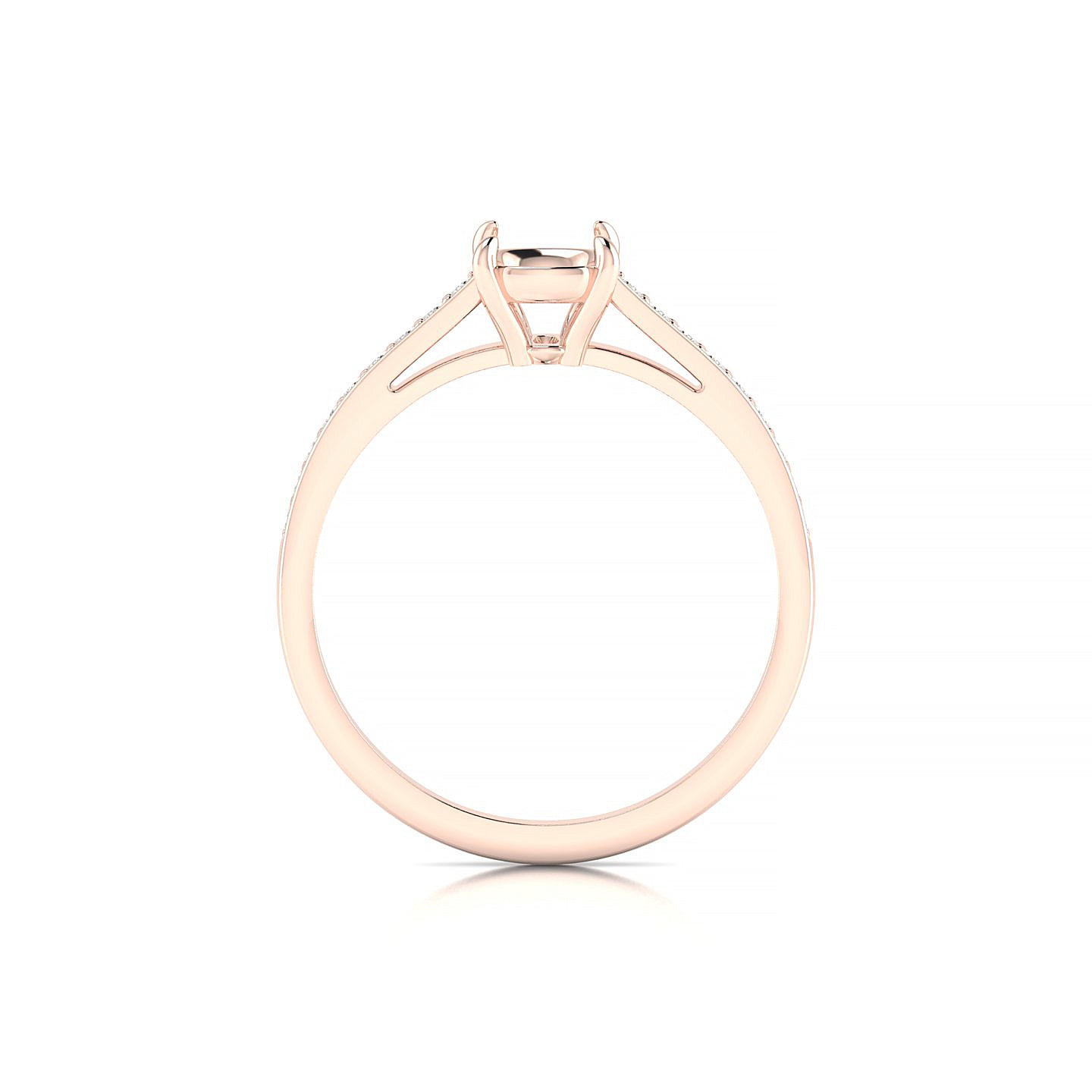Promise Cushion 1-1.99 ct | 18k Rose Gold Side Stones Ring