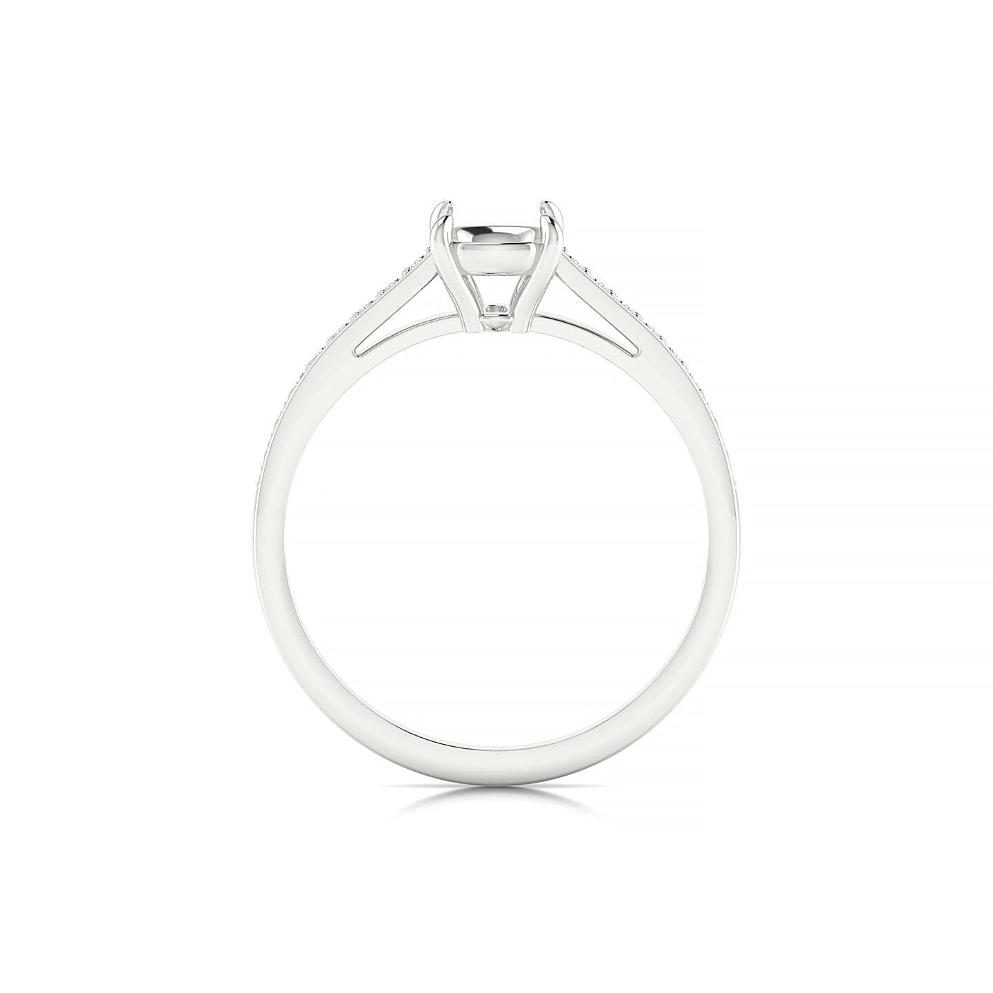 Promise Cushion 1-1.99 ct | 18k White Gold Side Stones Ring