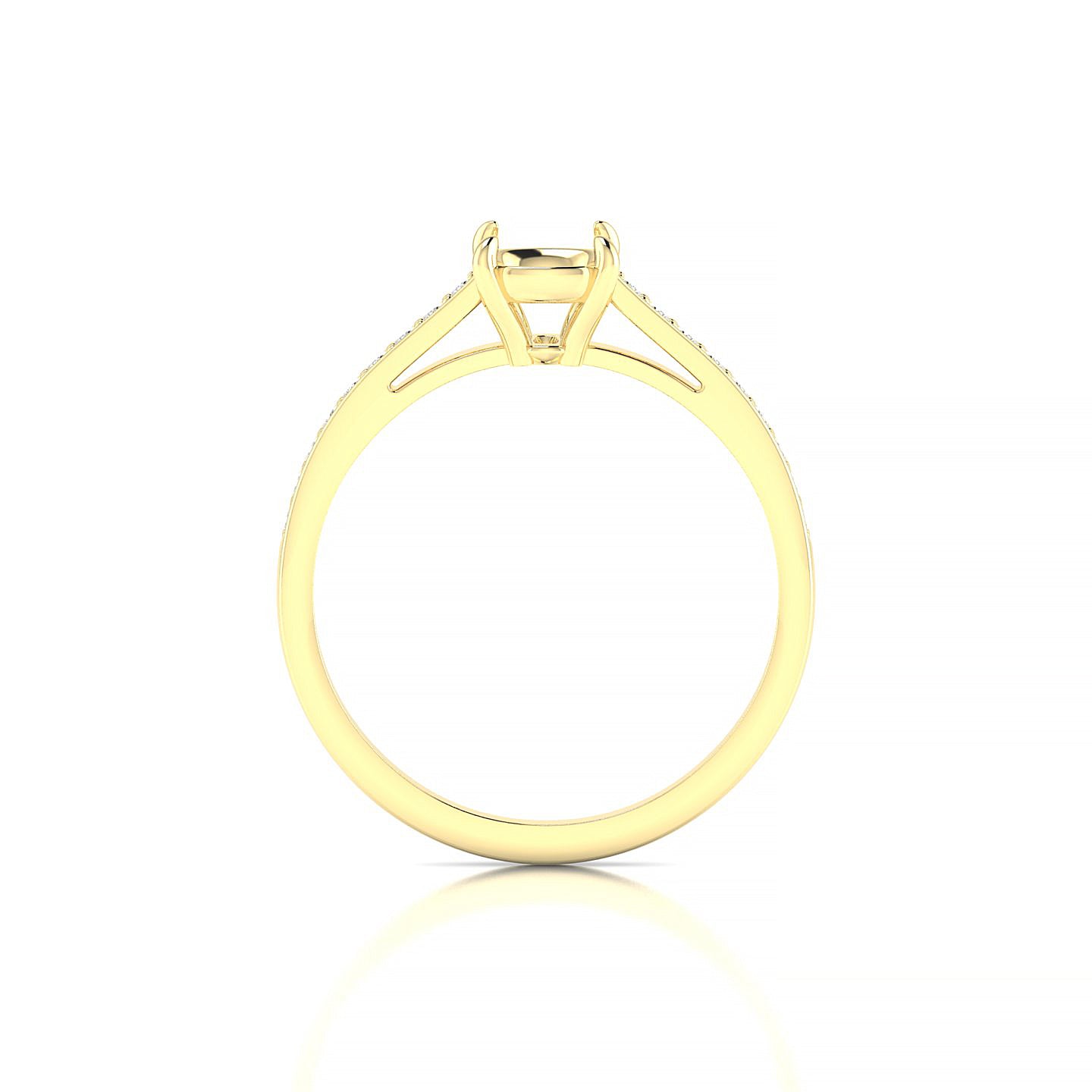 Promise Cushion 1-1.99 ct | 18k Yellow Gold Side Stones Ring