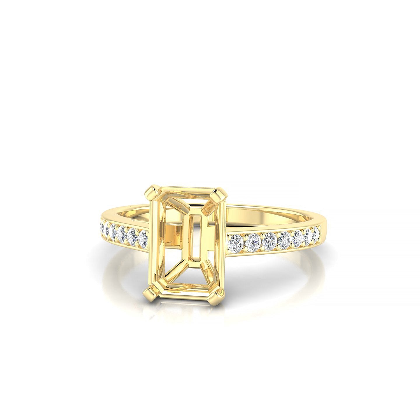 Promise Emerald 2-2.99 ct | 18k Yellow Gold Side Stones Ring
