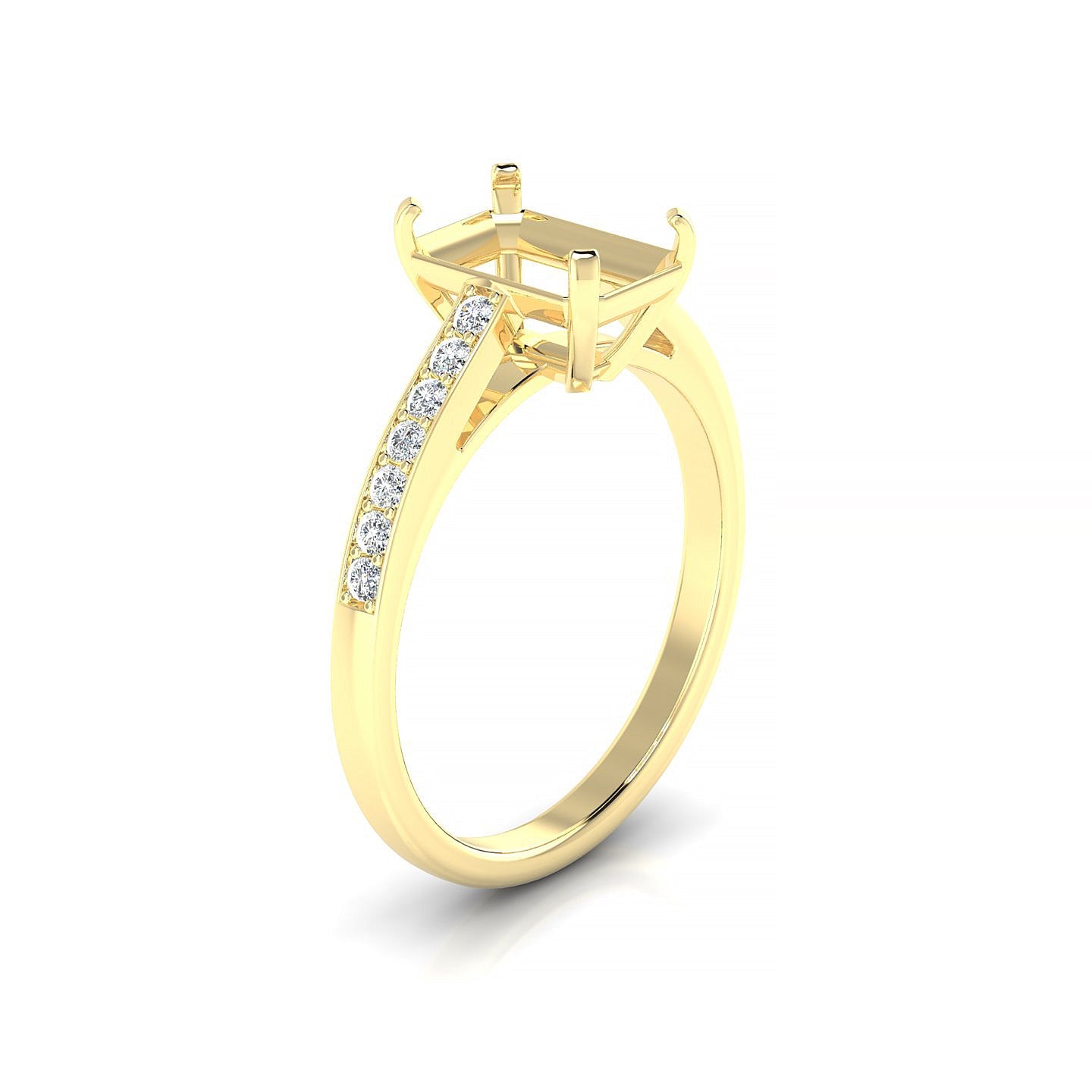 Promise Emerald 2-2.99 ct | 18k Yellow Gold Side Stones Ring