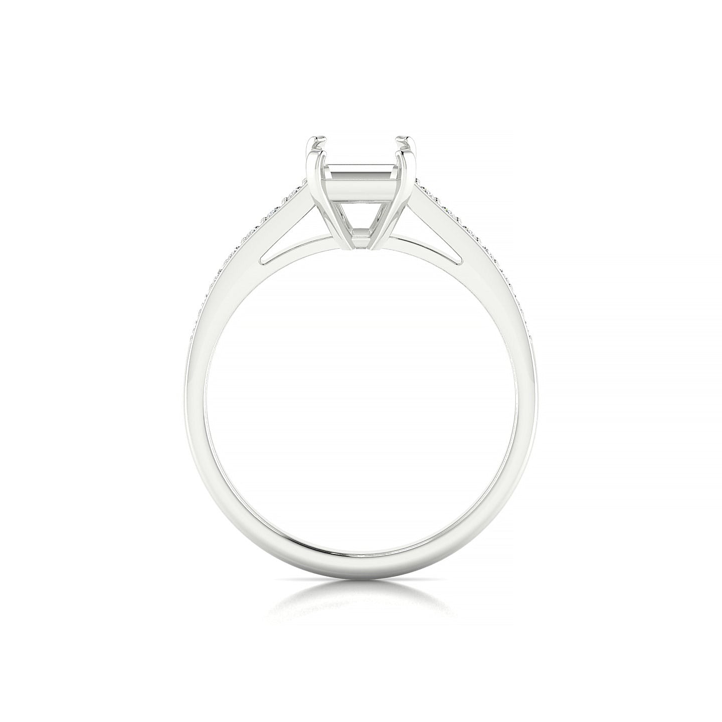 Promise Emerald 2-2.99 ct | 18k White Gold Side Stones Ring