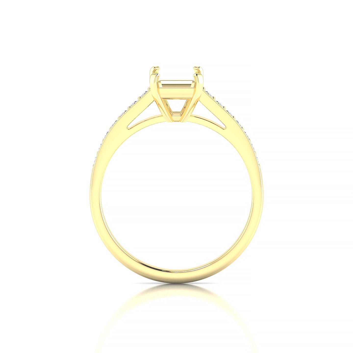 Promise Emerald 2-2.99 ct | 18k Yellow Gold Side Stones Ring