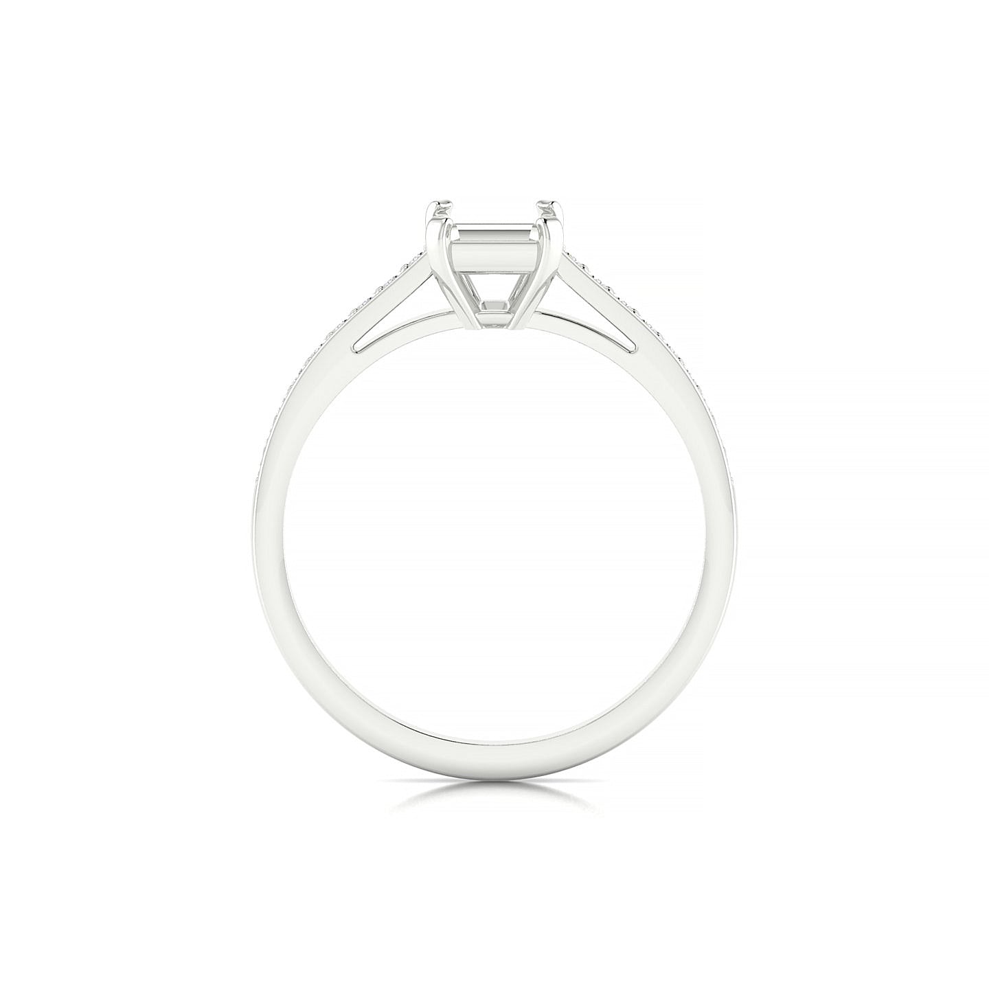 Promise Emerald 1-1.99 ct | 18k White Gold Side Stones Ring