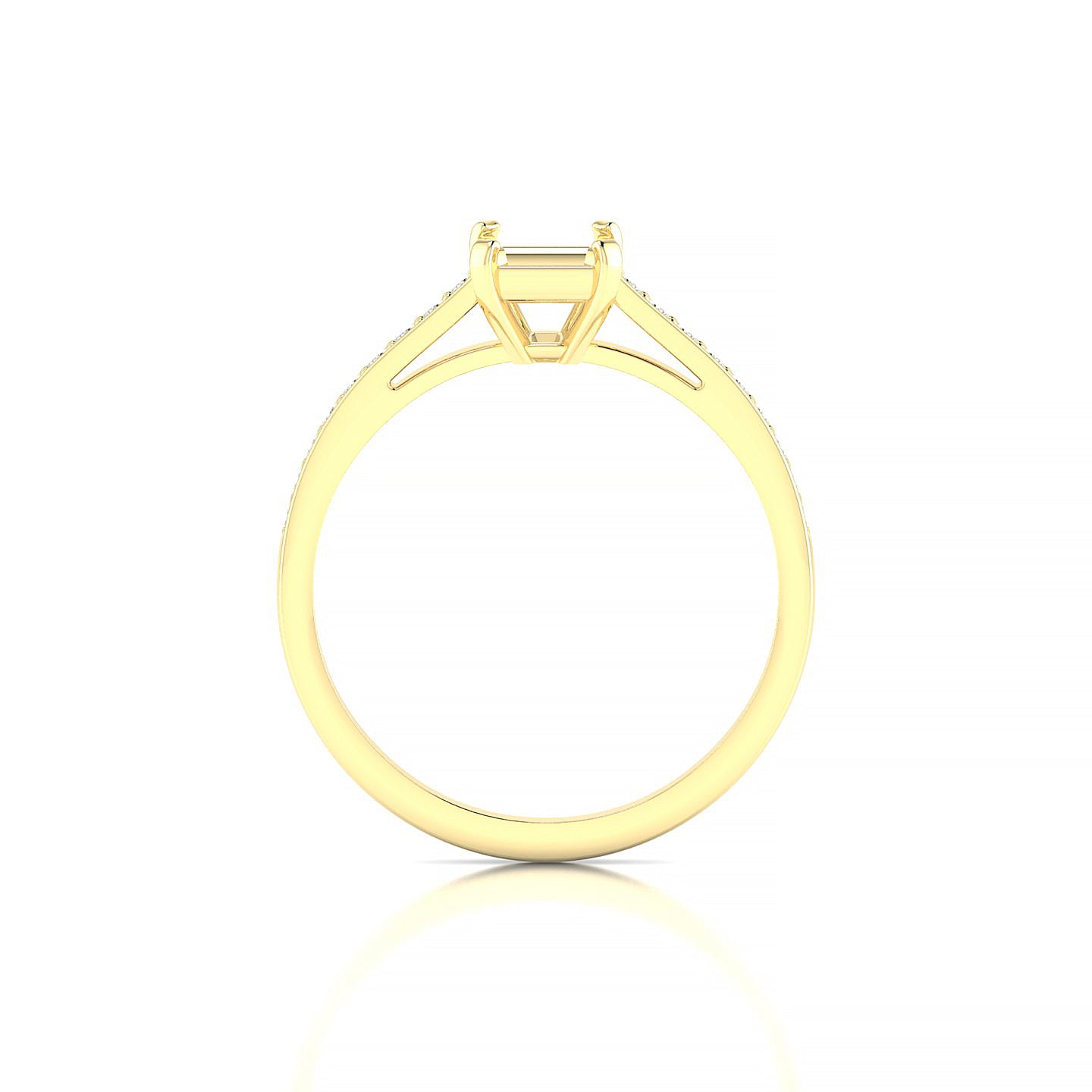 Promise Emerald 1-1.99 ct | 18k Yellow Gold Side Stones Ring
