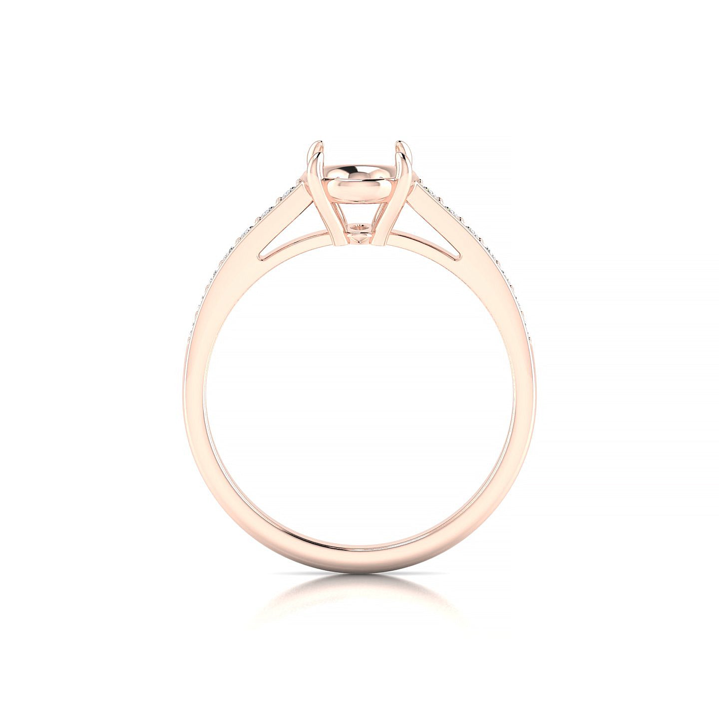 Promise Oval 2-2.99 ct | 18k Rose Gold Side Stones Ring