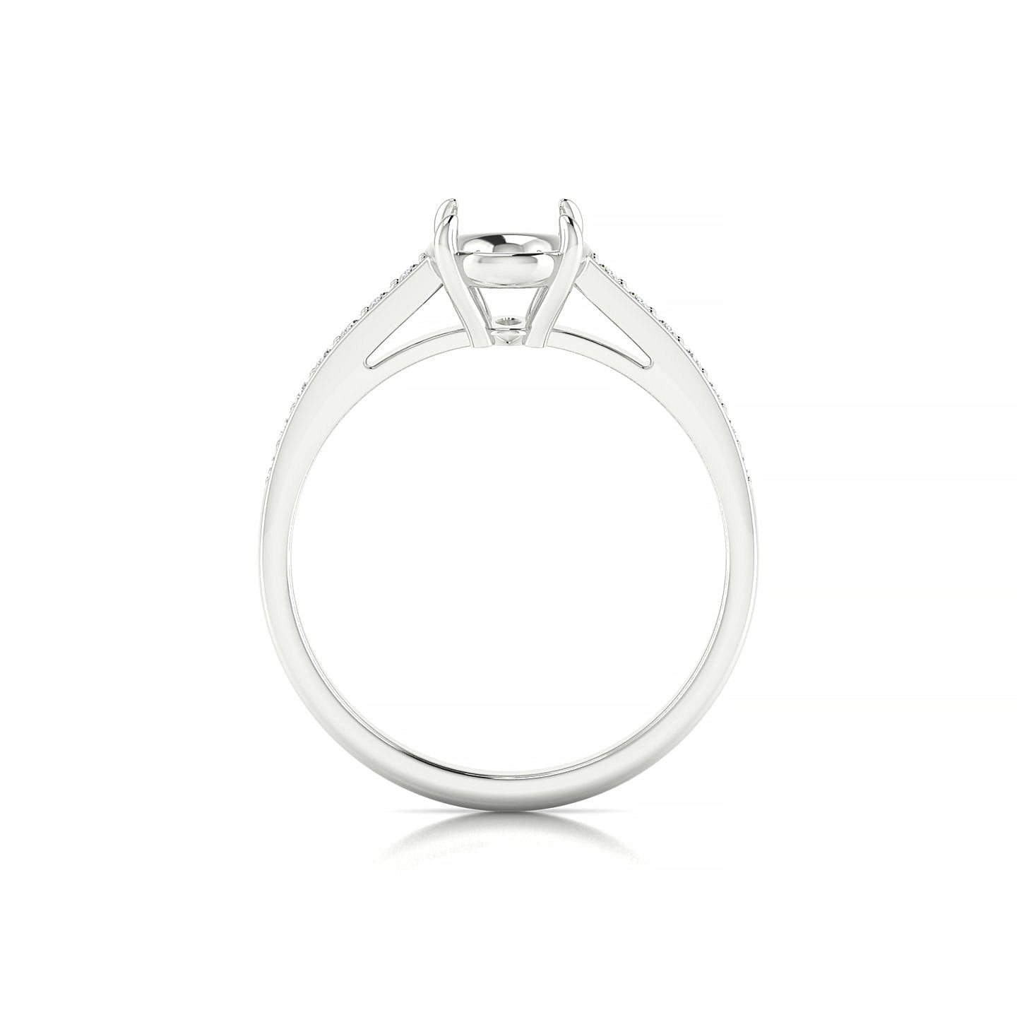 Promise Oval 2-2.99 ct | 18k White Gold Side Stones Ring