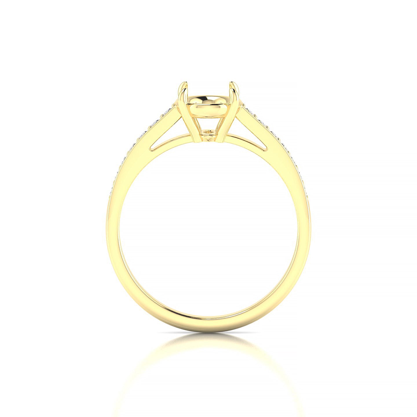 Promise Oval 2-2.99 ct | 18k Yellow Gold Side Stones Ring