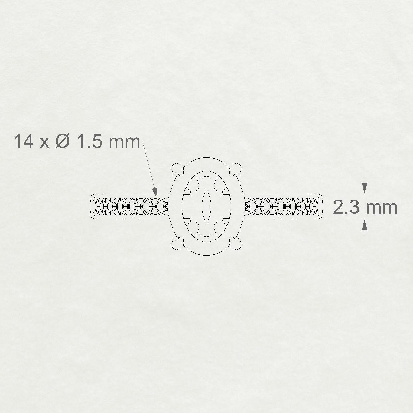 Promise Oval 2-2.99 ct | 18k White Gold Side Stones Ring