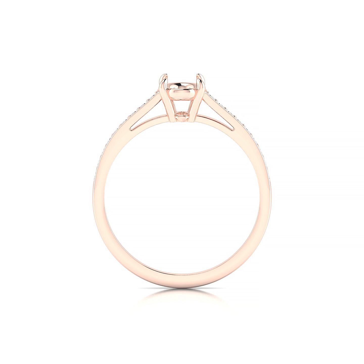 Promise Oval 1-1.99 ct | 18k Rose Gold Side Stones Ring