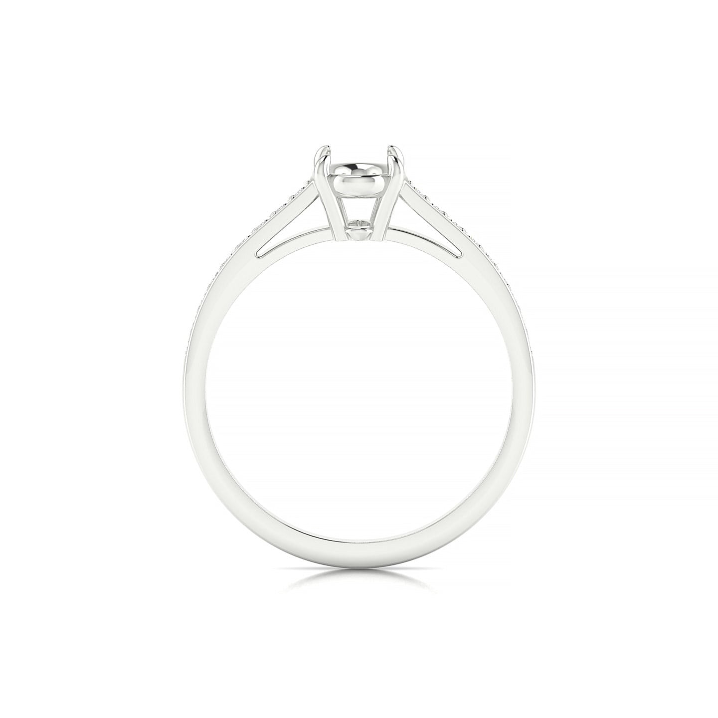 Promise Oval 1-1.99 ct | 18k White Gold Side Stones Ring