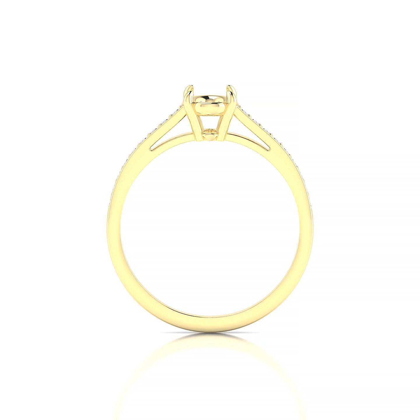 Promise Oval 1-1.99 ct | 18k Yellow Gold Side Stones Ring